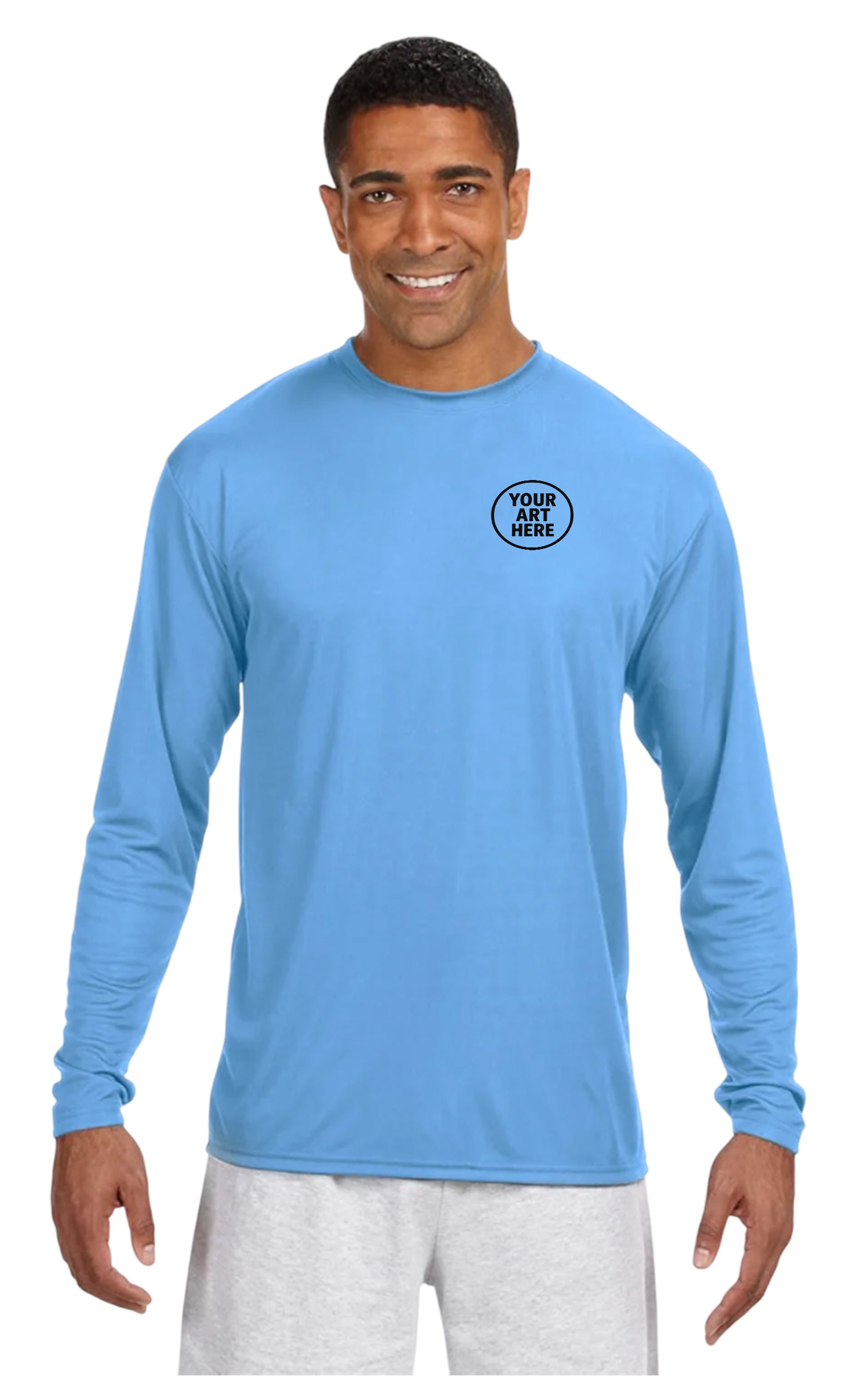 A4 Apparel N3165 Adult Polyester Performance Long Sleeve T-Shirt UPF 44+