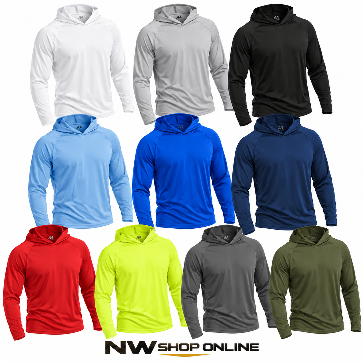 A4 Apparel N3409 UPF 44+ Hooded Long Sleeve Performance Shirt