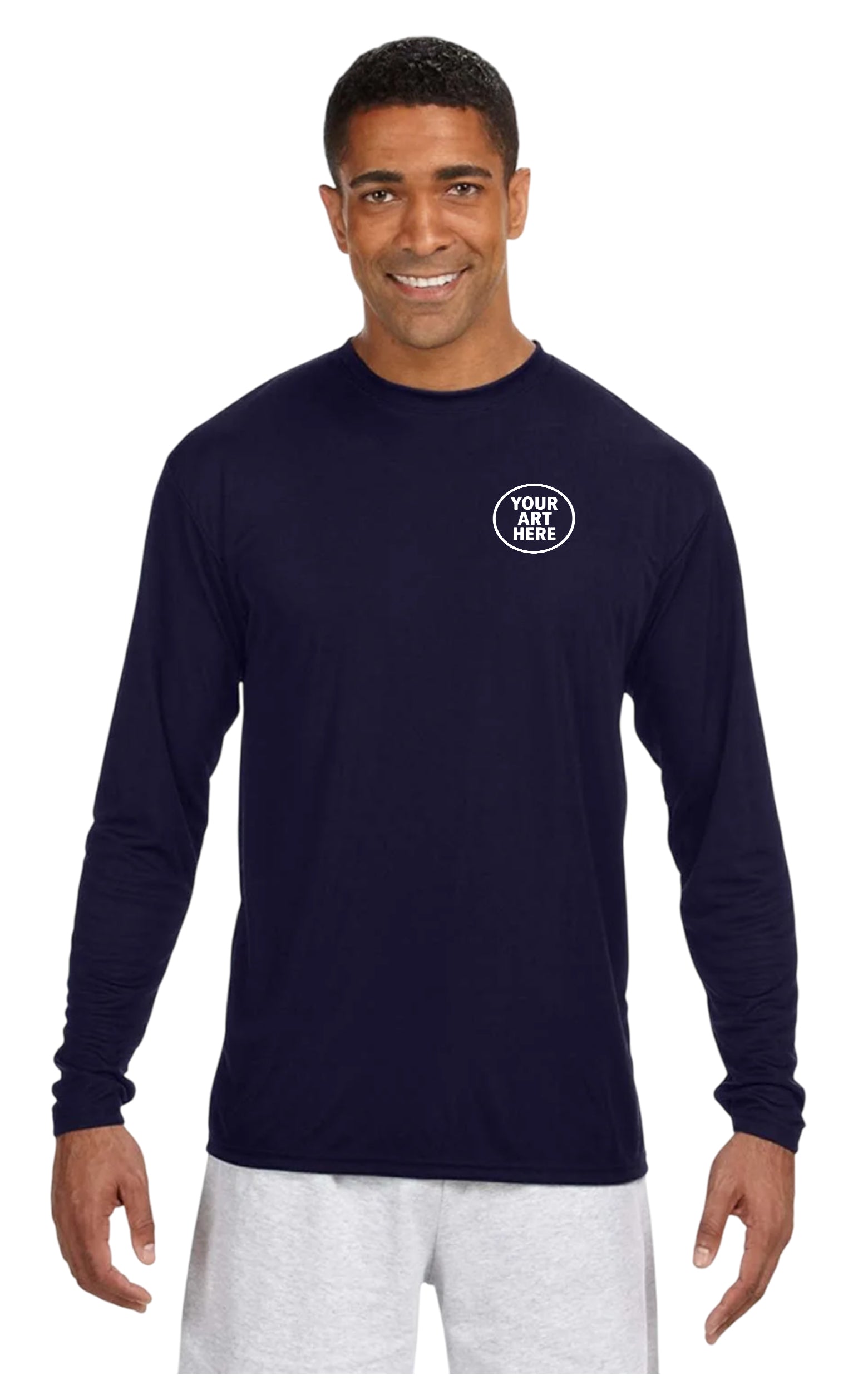 A4 Apparel N3165 Adult Polyester Performance Long Sleeve T-Shirt UPF 44+