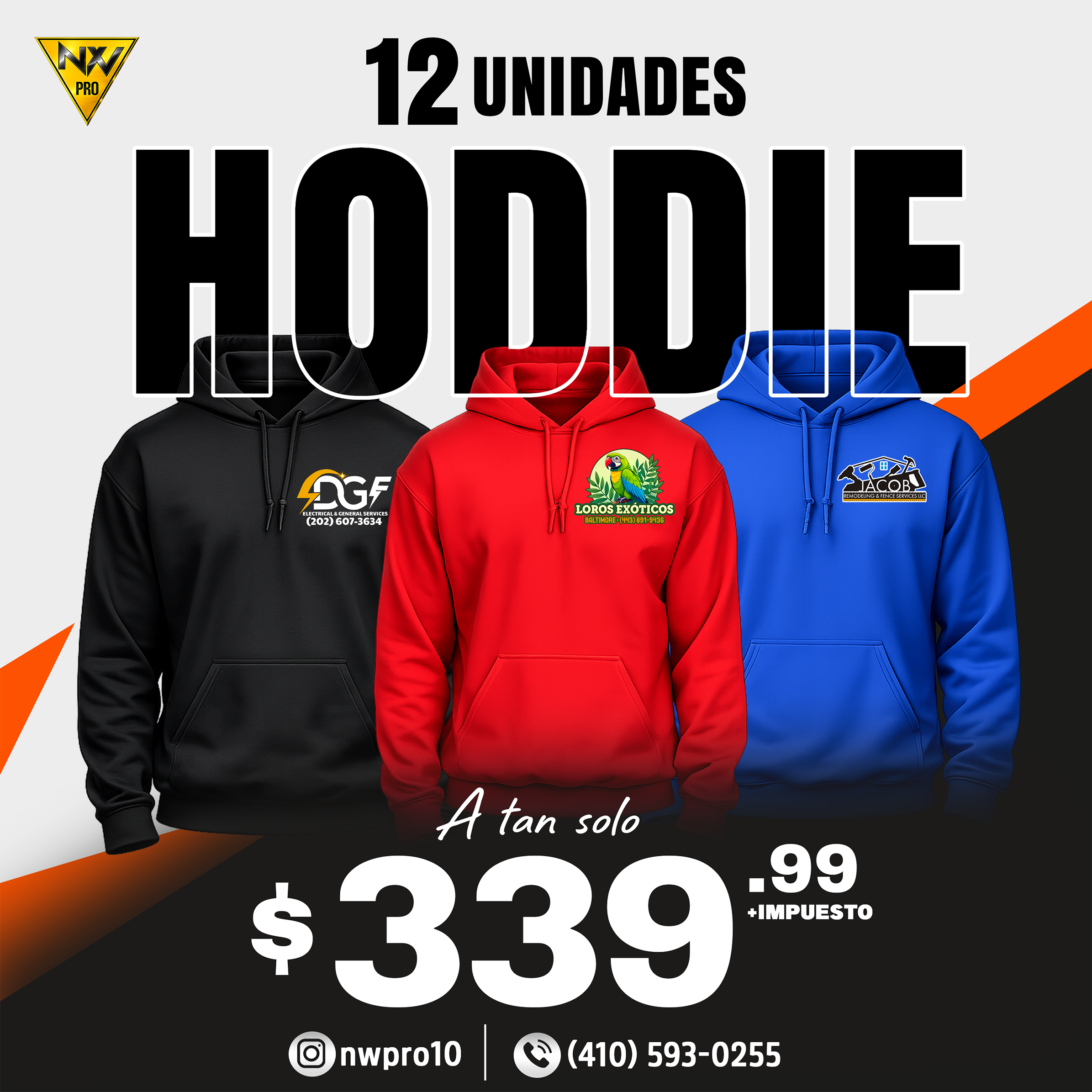 12 Custom Hoodies — Special Offer