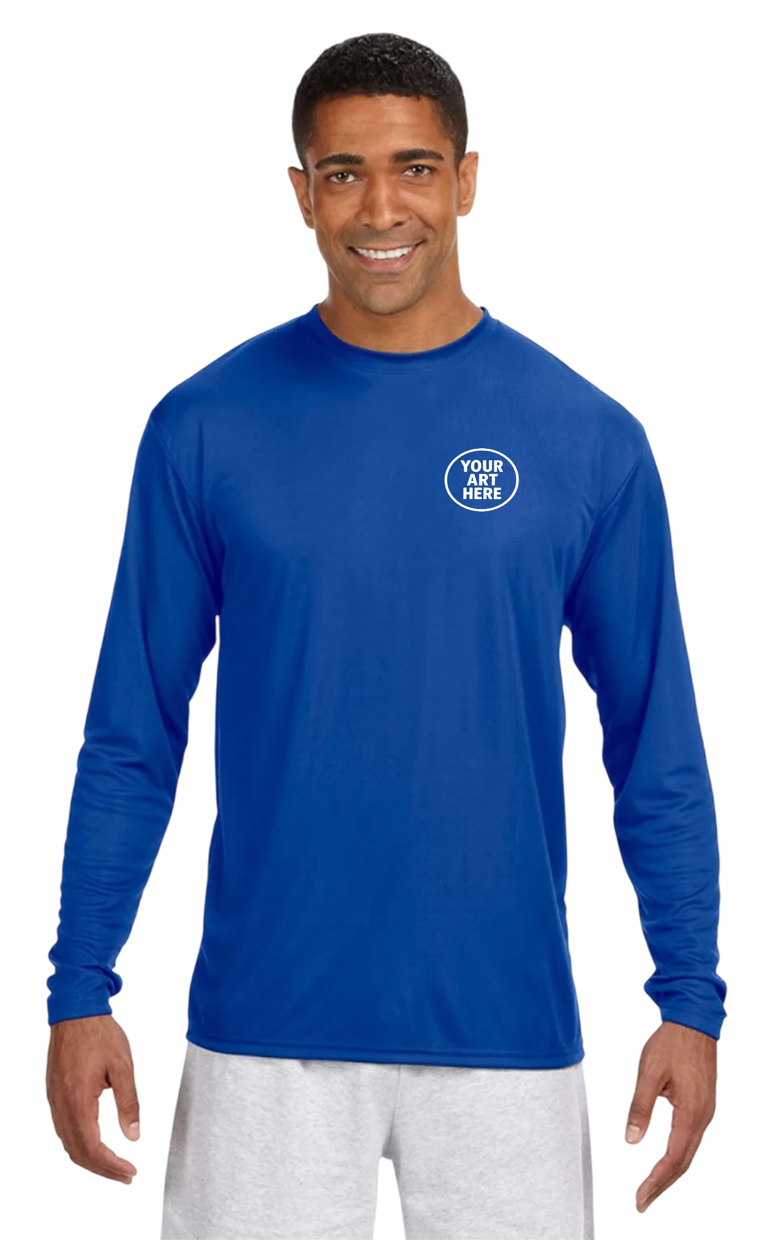 A4 Apparel N3165 Adult Polyester Performance Long Sleeve T-Shirt UPF 44+