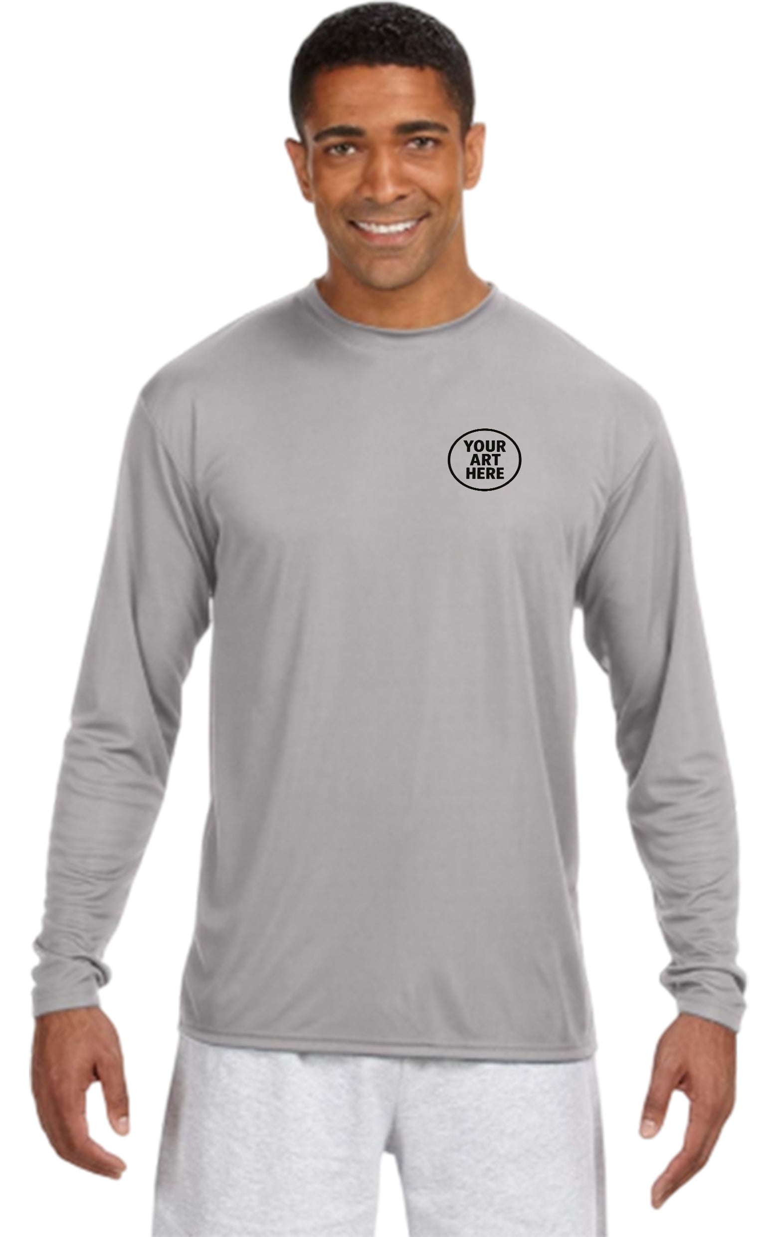 A4 Apparel N3165 Adult Polyester Performance Long Sleeve T-Shirt UPF 44+